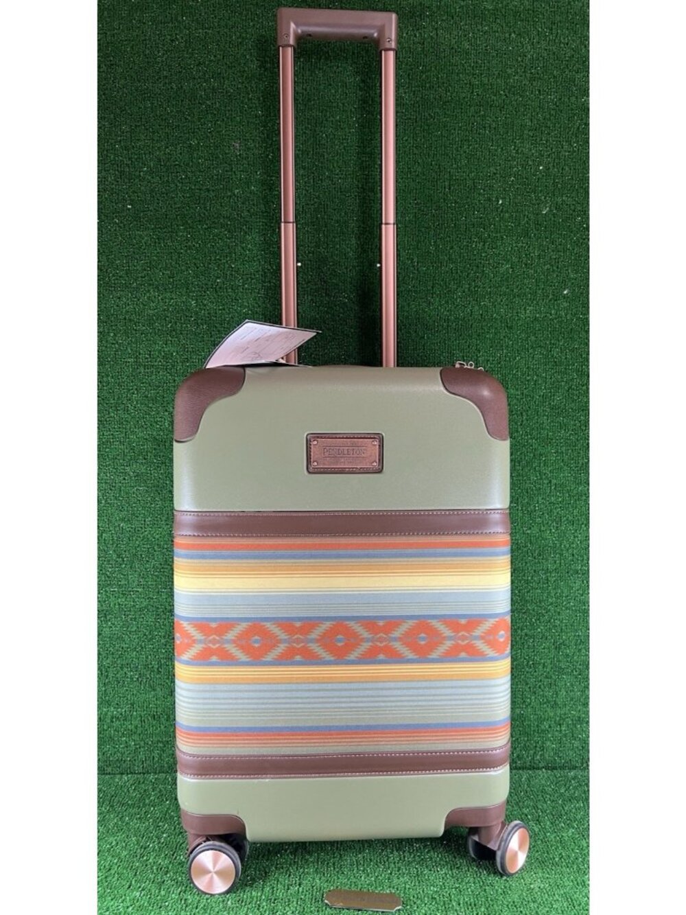 PENDLETON 20" SERAPE HARDSIDE SPINNER CARRY-ON DRESS GREEN TRAVEL BRAND NEW